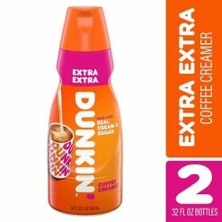 New 😉 Creamers Dunkin' Extra Extra Coffee Creamer, 32 Oz, 2PK 🛒