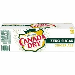 Brand new 💯 Soft Drinks Canada Dry Zero Sugar Ginger Ale Soda, 12 Oz., 24/Carton (00078000148169) 🎉