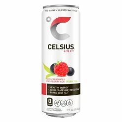 Deals 🥰 Energy & Sports Drinks Celsius Raspberry Acai Green Tea Drink, 12 Fl. Oz., 12/Carton (CLL01056) ⭐