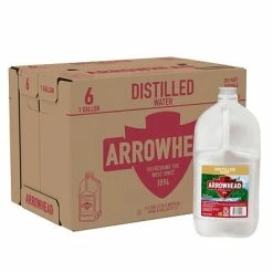 Flash Sale 😍 Arrowhead Brand Distilled Water, 1-Gallon Plastic Jugs, 6/Carton (11475018) 🧨