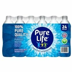 Best Sale 😀 Pure Life Purified Water, 16.9 Fl Oz. Plastic Bottled Water, 24/Carton (110109) 🛒