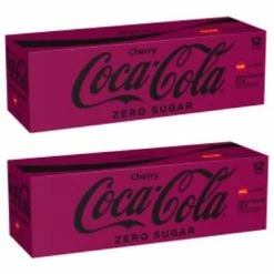 Hot Sale 😉 Soft Drinks Coca-Cola Zero Sugar Cherry Cola, 12 Oz., 24/Carton (00049000047516) ✔️