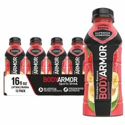 Discount 🧨 Energy & Sports Drinks BodyArmor SuperDrink Strawberry Banana Sports Drink, 16 Oz. Bottle, 12/Pack (100003-1.4) ⌛