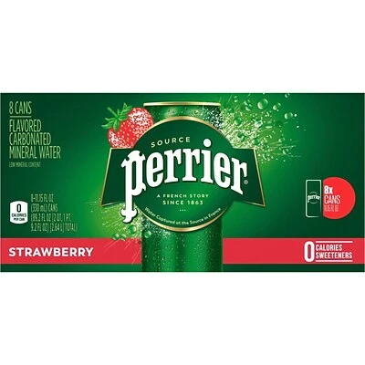 Promo π Water & Beverages Perrier Carbonated Mineral Water, Strawberry, 330 Ml, 8/Pack (12316295) β€οΈ