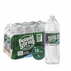 New ✨ Poland Spring 100% Natural Spring Water, 33.8 Oz. Plastic Bottles, 15/Carton (12349654) ⌛