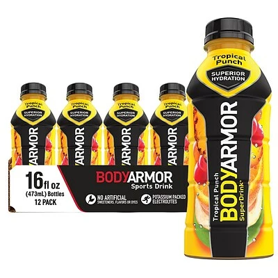 Coupon β€οΈ Energy & Sports Drinks BodyArmor SuperDrink Tropical Punch Sports Drink, 16 Oz. Bottle, 12/Pack (100008-1.4) π
