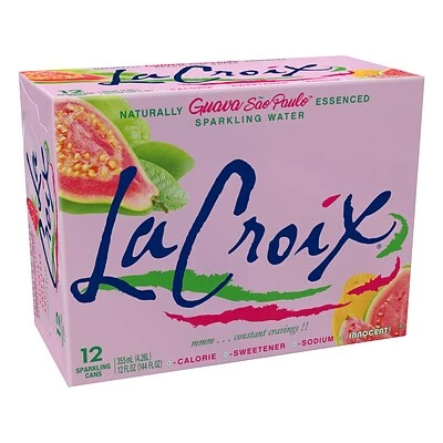 Cheap π Water & Beverages Lacroix Guava Sao Paulo Sparkling Seltzer Water, 12 Fl. Oz., 12 Cans/Pack, 2 Packs/Carton (15021761) π - Image 3