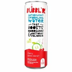 Outlet ⭐ Bubbl'r Antioxidant Sparkling Water, Cherry Guava Blend'r, 12 Oz. Can, 12/Pack (WIC39949) ⭐