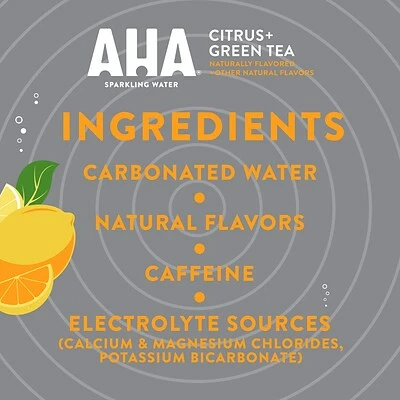 Flash Sale 𧨠Water & Beverages AHA Citrus +Green Tea Sparkling Water, 12 Fl. Oz., 24/Pack (157378) π - Image 3