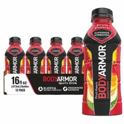 Top 10 ❤️ Energy & Sports Drinks BodyArmor SuperDrink Fruit Punch Sports Drink, 16 Oz. Bottle, 12/Pack (100006-1.4) ⌛