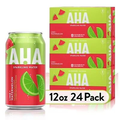 Deals ๐ฏ Water & Beverages AHA Lime + Watermelon Sparkling Water, 12 Fl. Oz., 24/Pack (157376) ๐งจ