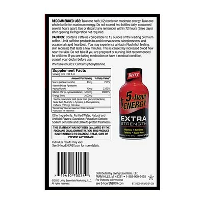 Cheapest ๐ 5-Hour Energy Energy & Sports Drinks 5 Hour Energy Extra Strength Berry , 1.93 Oz, 2 12-Packs ๐ - Image 5