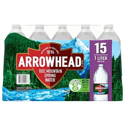 Flash Sale π Arrowhead 100% Mountain Spring Water, 33.8 Oz. Plastic Bottles, 15/Carton (11475327) π - Image 2