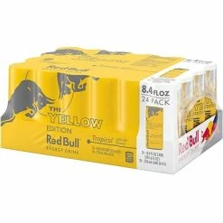 Best deal 🔥 Energy & Sports Drinks Red Bull The Yellow Edition Tropical Energy Drink, 8.4 Fl. Oz., 24 Cans/Carton (RB224483) ✨