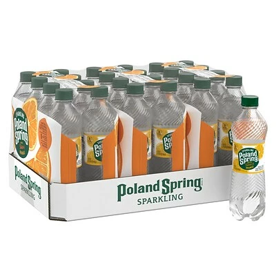 Top 10 ๐คฉ Water & Beverages Poland Spring Sparkling Water, Orange, 16.9 Oz. Bottles, 24/Carton (12349571/122060) ๐