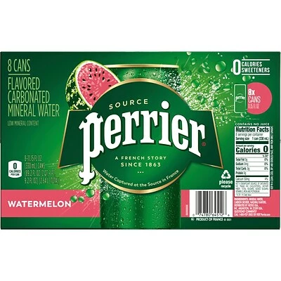 Cheapest π₯° Water & Beverages Perrier Carbonated Mineral Water, Watermelon, 330 Ml, 8/Pack (12317895) βοΈ