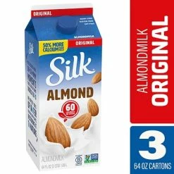 Coupon ⌛ Silk Pure Original Extended Shelf Life Almond Milk, 64 Oz, 3 Pack (307-00352) ⌛