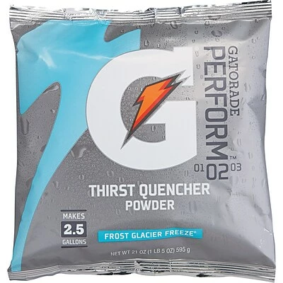 Best Sale ❤️ Drink Mixes Gatorade Thirst Quencher Glacier Freeze Powdered Sports Drink Mix, 21 Oz., 32/Carton (308-33677) 😍